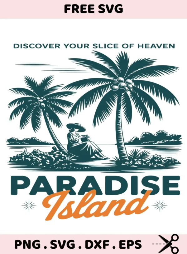 Paradise Island SVG cut file for Cricut & Silhouette.