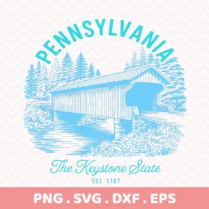 Pennsylvania Covered Bridge SVG design for Cricut vinyl car decal.
