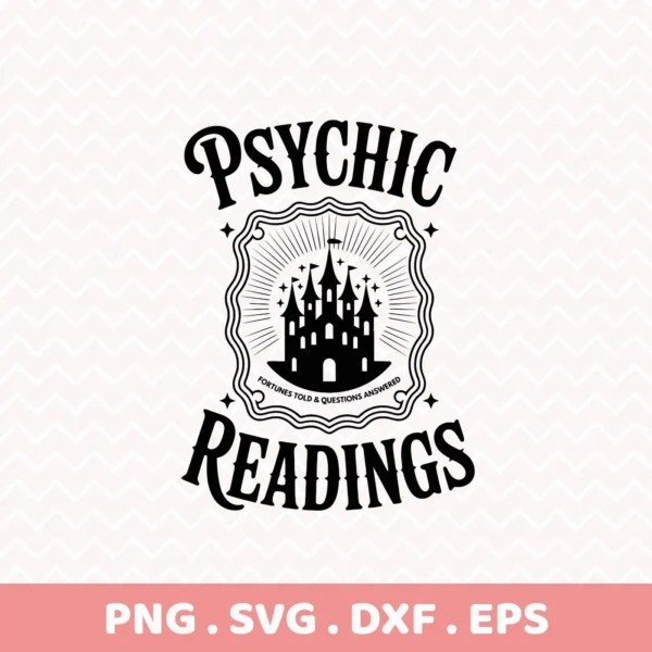Psychic castle SVG design for cutting and screen printing.