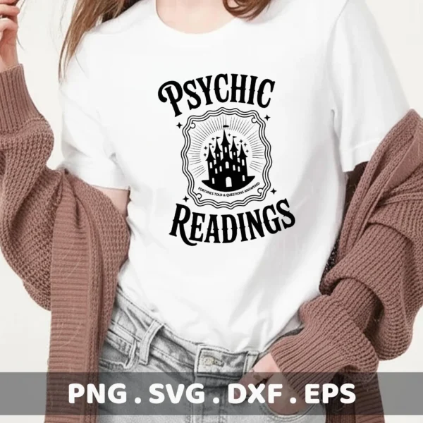 Psychic castle SVG design for cutting and screen printing.
