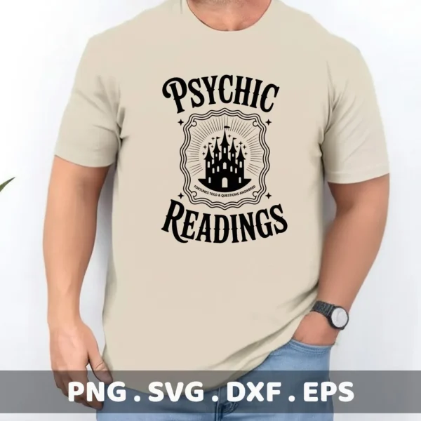 Psychic castle SVG design for cutting and screen printing.