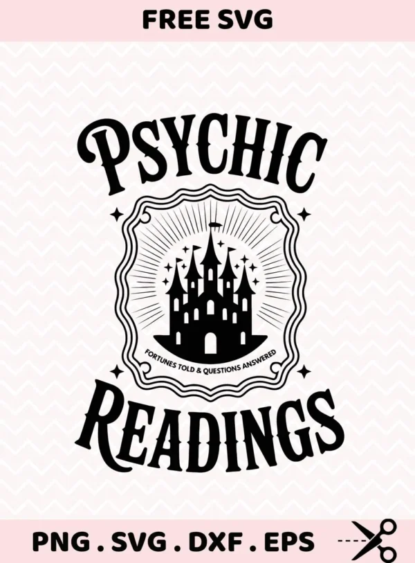 Psychic Castle SVG design for cutting and screen printing.