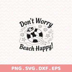 Beach Happy Cricut File for summer vacation screen print design.