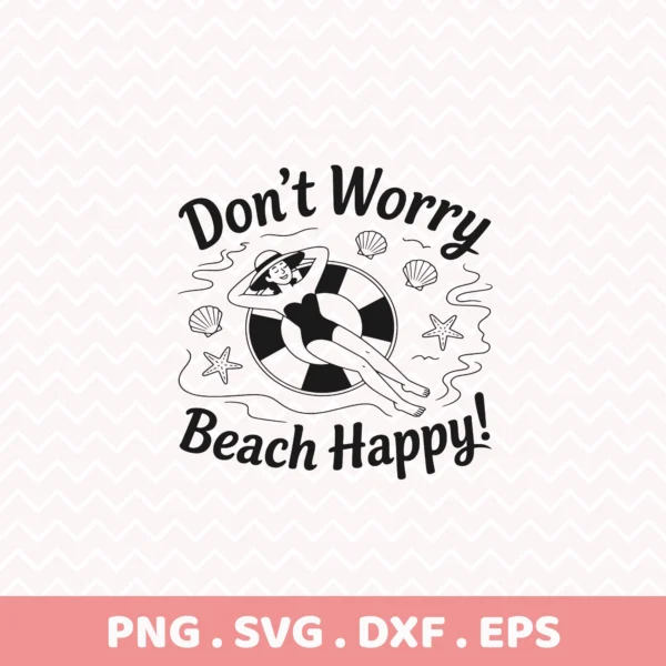 Beach Happy Cricut File for summer vacation screen print design.