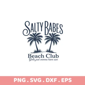 Salty Babes Beach Club SVG Bundle: Cricut, Silhouette cutting files.