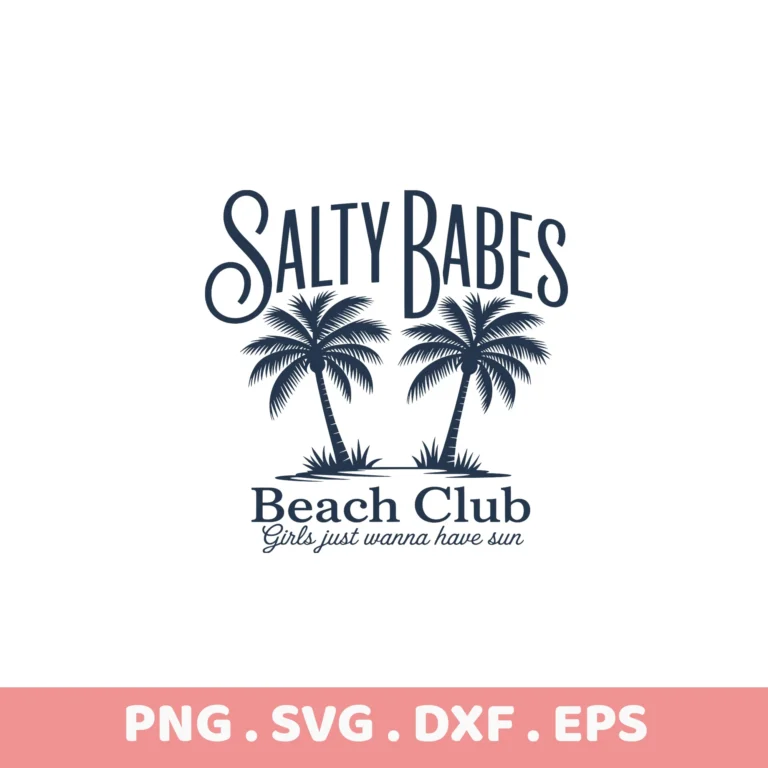 Salty Babes Beach Club SVG Bundle: Cricut, Silhouette cutting files.