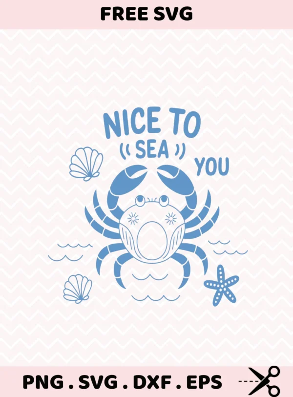 Nice to Sea You" pool party Cricut file for summer vacation shirt design.