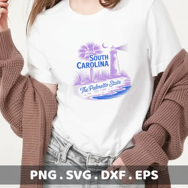 Retro South Carolina Cricut design for a t-shirt screen print stencil.