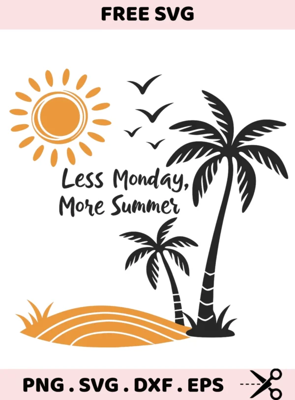 Summer Beach SVG Cut Files: Cricut, Silhouette, Stencils