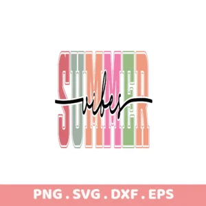 Summer Vibes SVG for Cricut & Silhouette. Serigraphy Stencil Design.