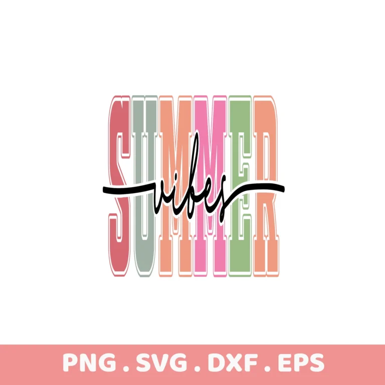 Summer Vibes SVG for Cricut & Silhouette. Serigraphy Stencil Design.