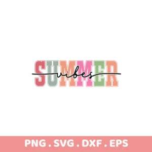 Summer Vibes SVG for Cricut, Silhouette, and Laser Cutters. Serigraphy stencil design.