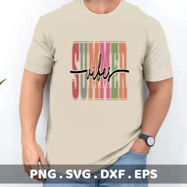 Summer Vibes SVG for Cricut & Silhouette. Serigraphy Stencil Design.