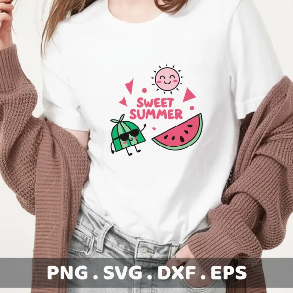 Sweet Summer Watermelon SVG Bundle. Cricut, Silhouette, & all electronic cutter files. Screen printing stencils.