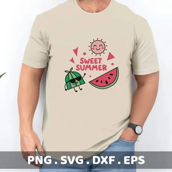 Sweet Summer Watermelon SVG Bundle. Cricut, Silhouette, & all electronic cutter files. Screen printing stencils.