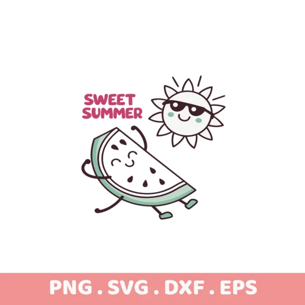 Sweet Summer Watermelon SVG Bundle. Cricut & Silhouette cut files. Perfect for screen printing stencils.