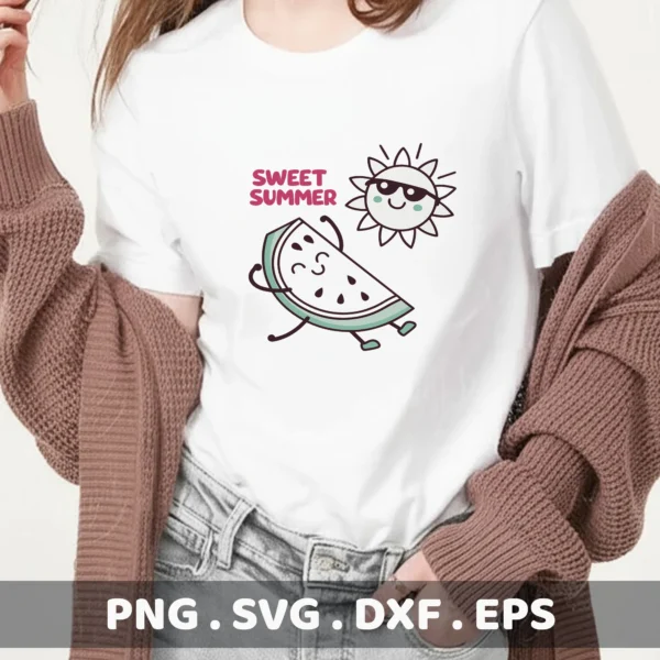 Sweet Summer Watermelon SVG Cut Files for Cricut & Silhouette.
