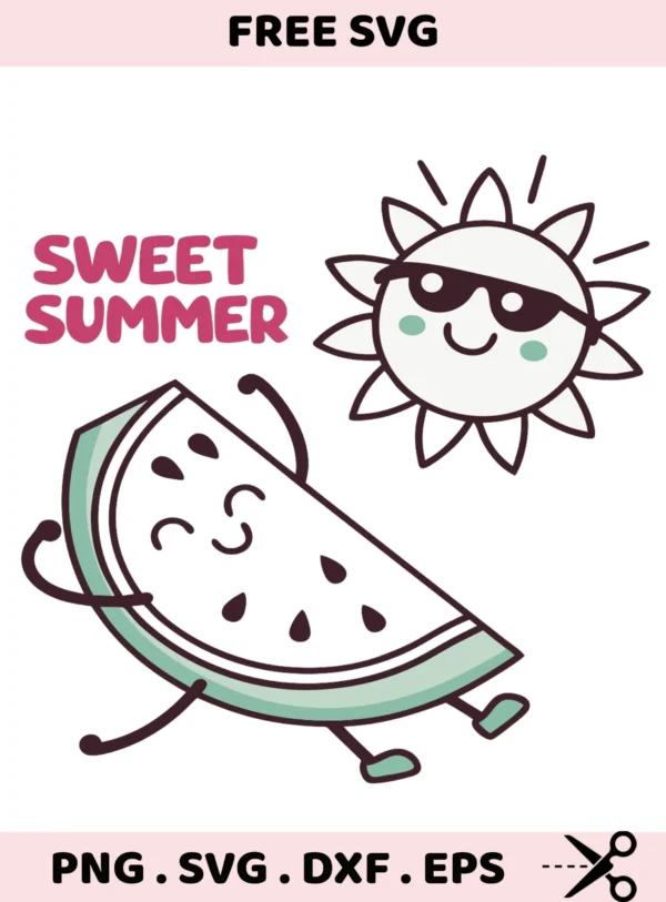 Sweet Summer Watermelon SVG Cut Files for Cricut & Silhouette. Perfect summer crafting stencils.
