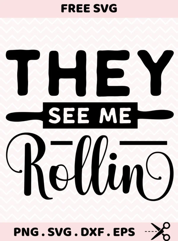 Funny "Rolling Pin Cricut Design" for baker humor vinyl decal.