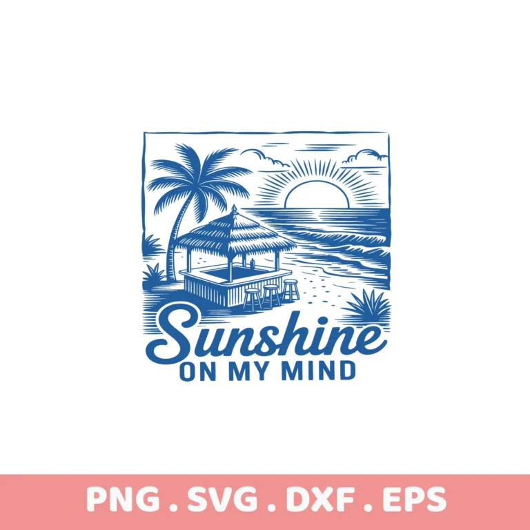 Beach Bar SVG Cut Files for Cricut, Silhouette, and Laser Cutters. Screen print stencil included.