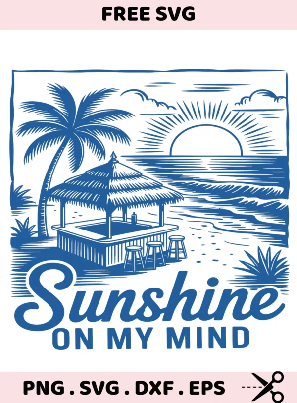 Beach Bar SVG Cut File: Cricut, Silhouette, Laser & Screen Print Stencil