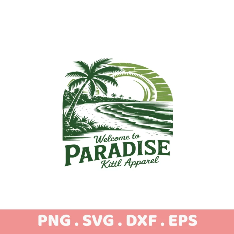 Beach Scene SVG Cut Files for Cricut, Silhouette, and Laser Cutters. Screen printing stencils included.