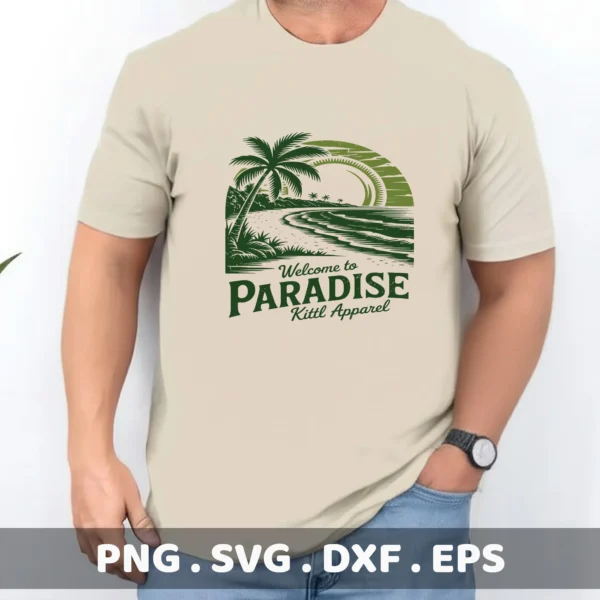 Beach Scene SVG Cut Files for Cricut, Silhouette, and Laser Cutters. Screen printing stencils included.