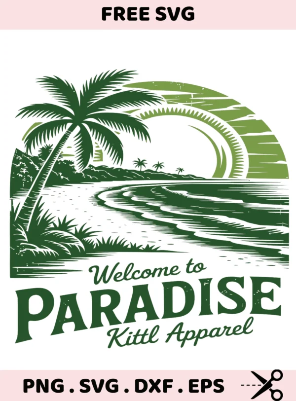 Beach Scene SVG Cut Files for Cricut, Silhouette, and Laser Cutters. Screen printing stencils included.