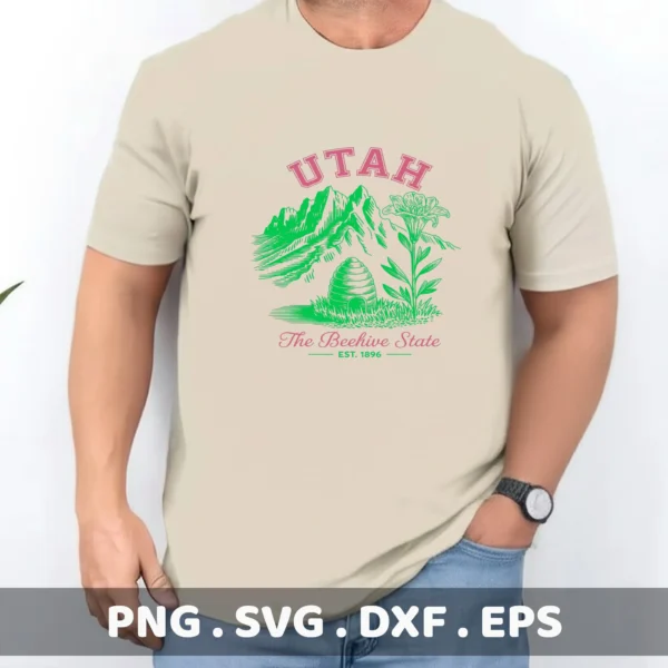 Utah Beehive State SVG design for a Cricut t-shirt stencil.