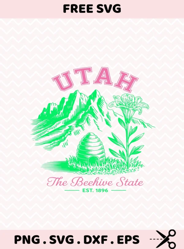 Utah Beehive State SVG for Cricut vinyl decal, laser cut wood sign stencil.