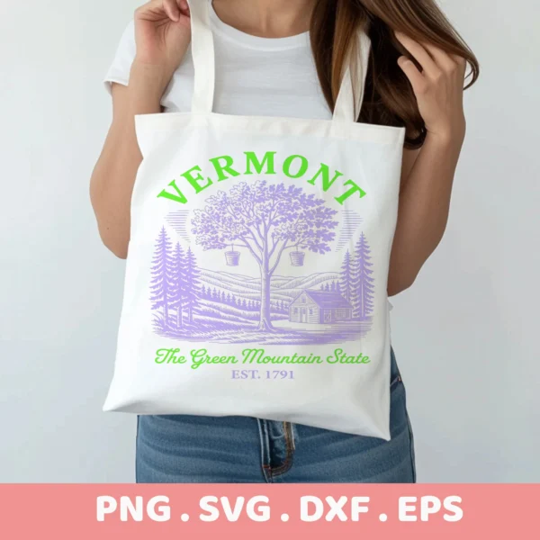 Vermont maple Cricut design for a tote bag screen print stencil.