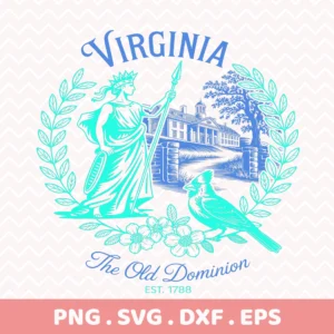Virginia State Cricut file for laser cutting a wood sign, or screen printing a t-shirt with the Old Dominion landmark.