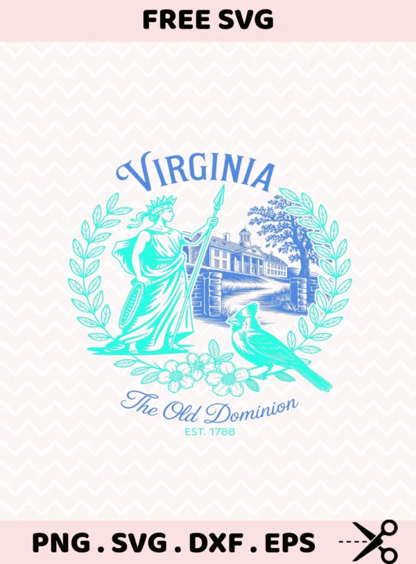 Virginia State Cricut file for laser cutting wood signs and vinyl cutting Old Dominion t-shirt designs.