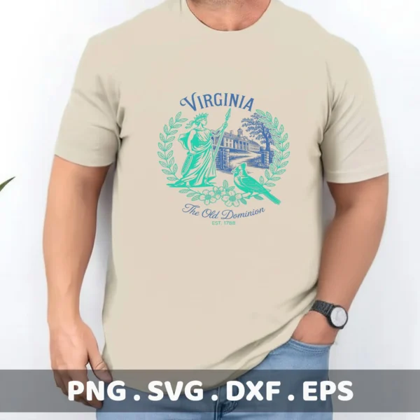 Virginia State Cricut file for a t-shirt screen printing stencil design.
