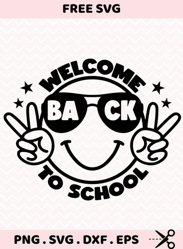 Welcome Back To School SVG" for Cricut, a fun cutting file for a backpack tag or first day chalkboard sign.