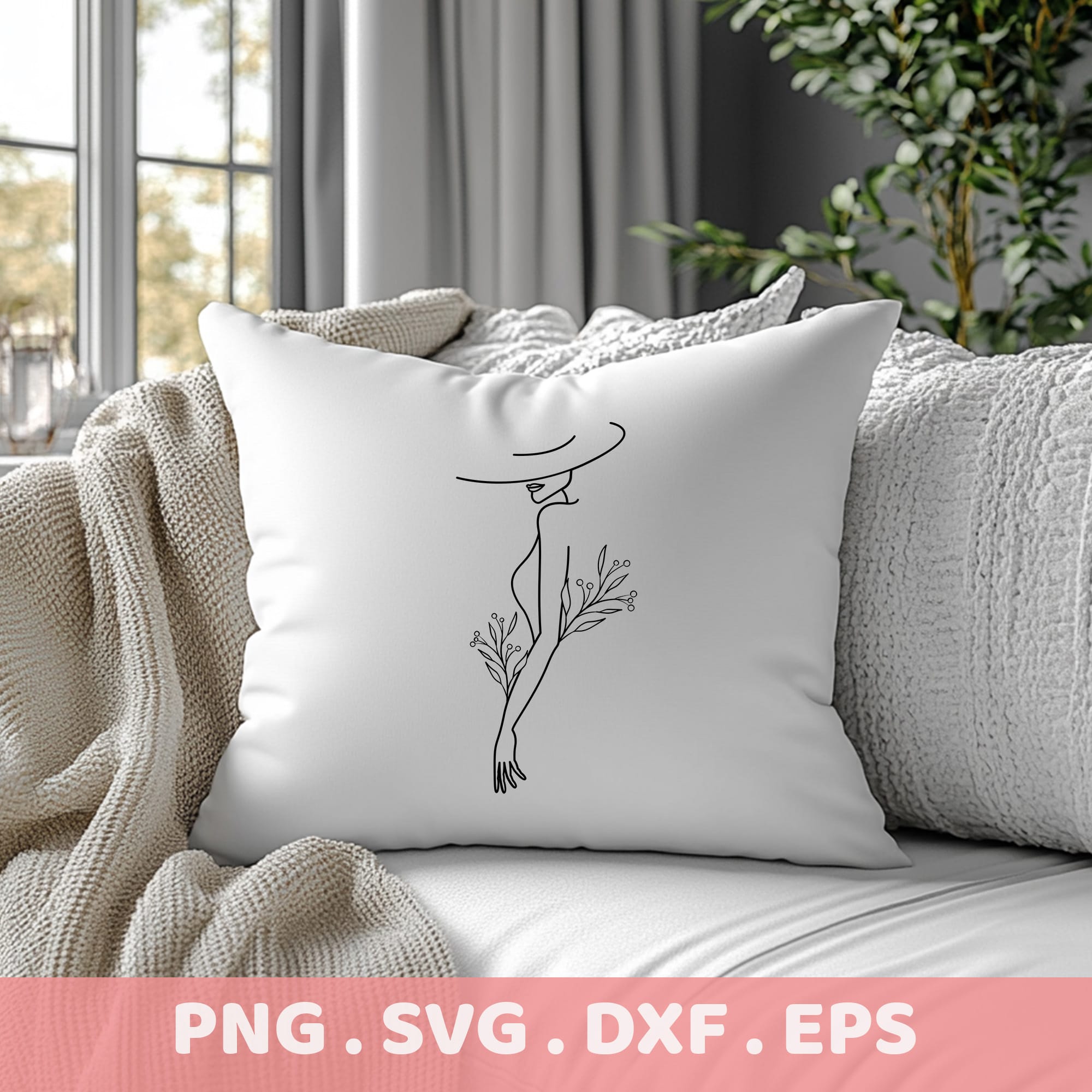 Elegant line art design for laser cutting & serigraphy stencil. Premium SVG file.