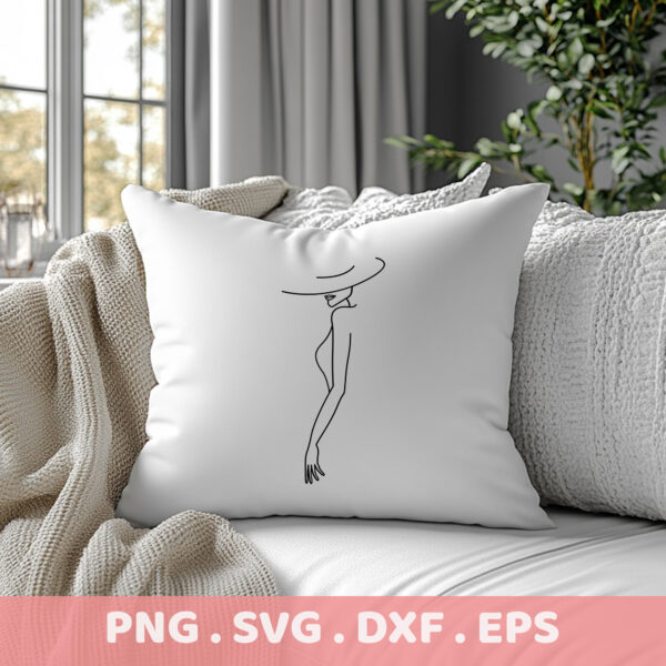 Elegant woman silhouette laser cut stencil design for Cricut, Silhouette, and laser cutters.