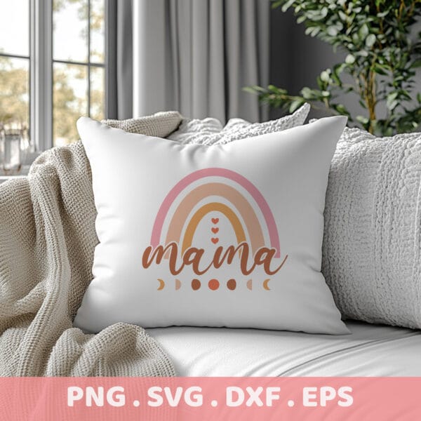 Mama Rainbow SVG Cut Files. Cricut, Silhouette, CNC, Laser & Stencil Templates. Perfect Mother's Day Gift.