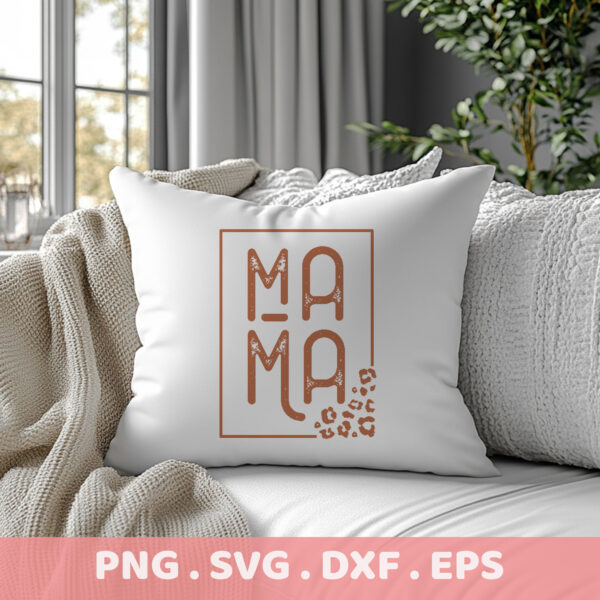 Mama Leopard SVG Cut Files. Cricut, Silhouette, CNC compatible. Serigraphy stencil. Mother's Day gift.