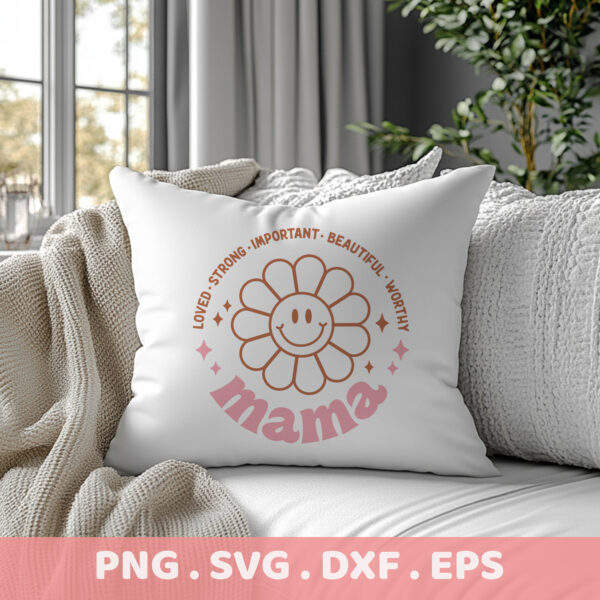 Mama SVG Cut File: Beautiful flower design for Cricut, Silhouette, & CNC. Perfect Mother's Day gift. SVG, DXF, EPS files.