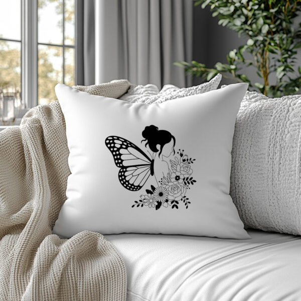 Laser Cut Butterfly SVG. Floral design, woman silhouette. Perfect for Cricut, Silhouette, CNC & laser cutting.