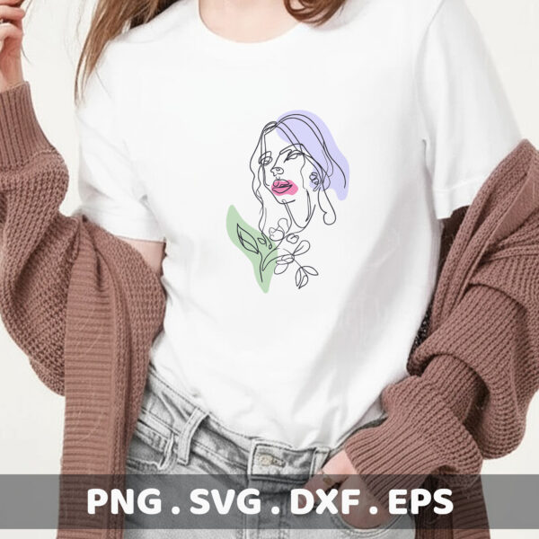 Line art portrait SVG for Cricut, Silhouette & CNC. Serigraphy stencil design for screen print.