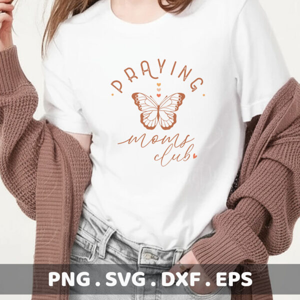 Praying Moms Club SVG. Cut files for Cricut, Silhouette, CNC. Perfect DIY mom gift.