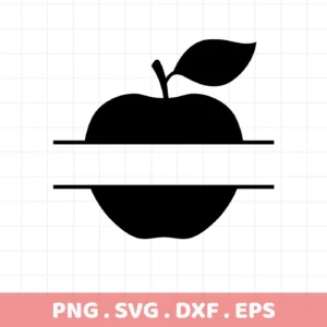 Black apple silhouette with space for a monogram, an Apple Monogram SVG file for crafting.