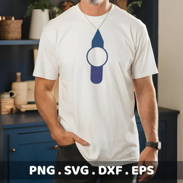 Man wearing t-shirt with Pencil Frame SVG design. Digital file for back-to-school crafts.