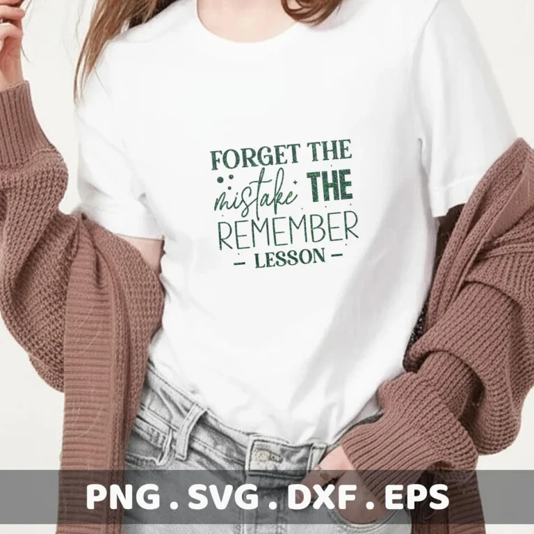 T-shirt mockup with "Mistake Lesson" SVG design, a digital file for Cricut.