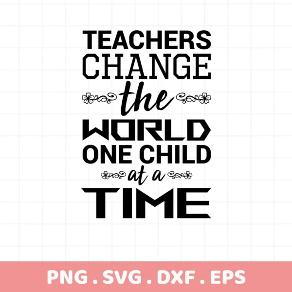 Teachers change" SVG design, a digital file for classroom wall art and Cricut projects.