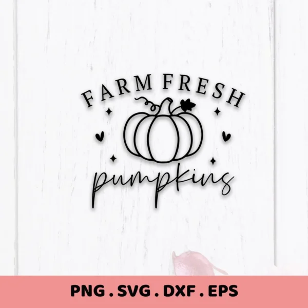 Farm Fresh Pumpkin Patch SVG design. Digital cut file for fall crafts.